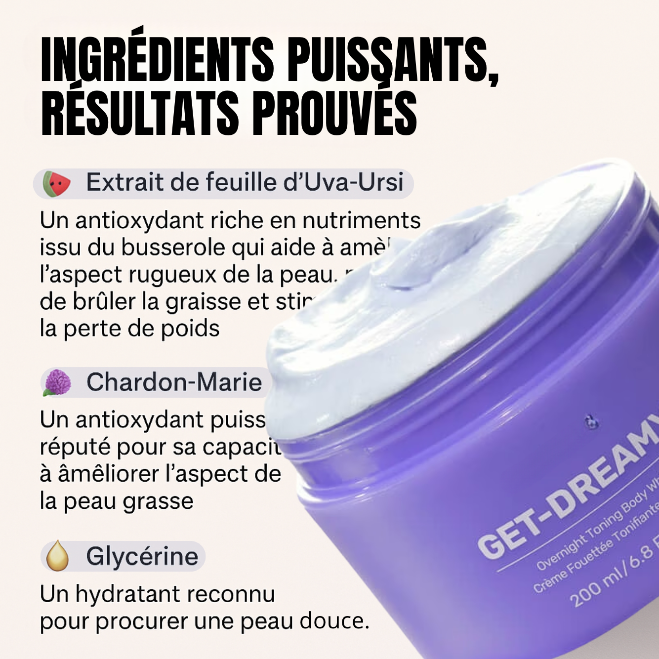 GET DREAMY l Crème Fouettée Minceur & Tonifiante de Nuit